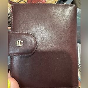 Etienne Aigner Dark Brown Leather Card Holder